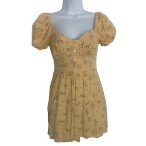 As U Wish Womens Yellow Floral Romper  As‎ U Wish Size S Babydoll Coquette Festi